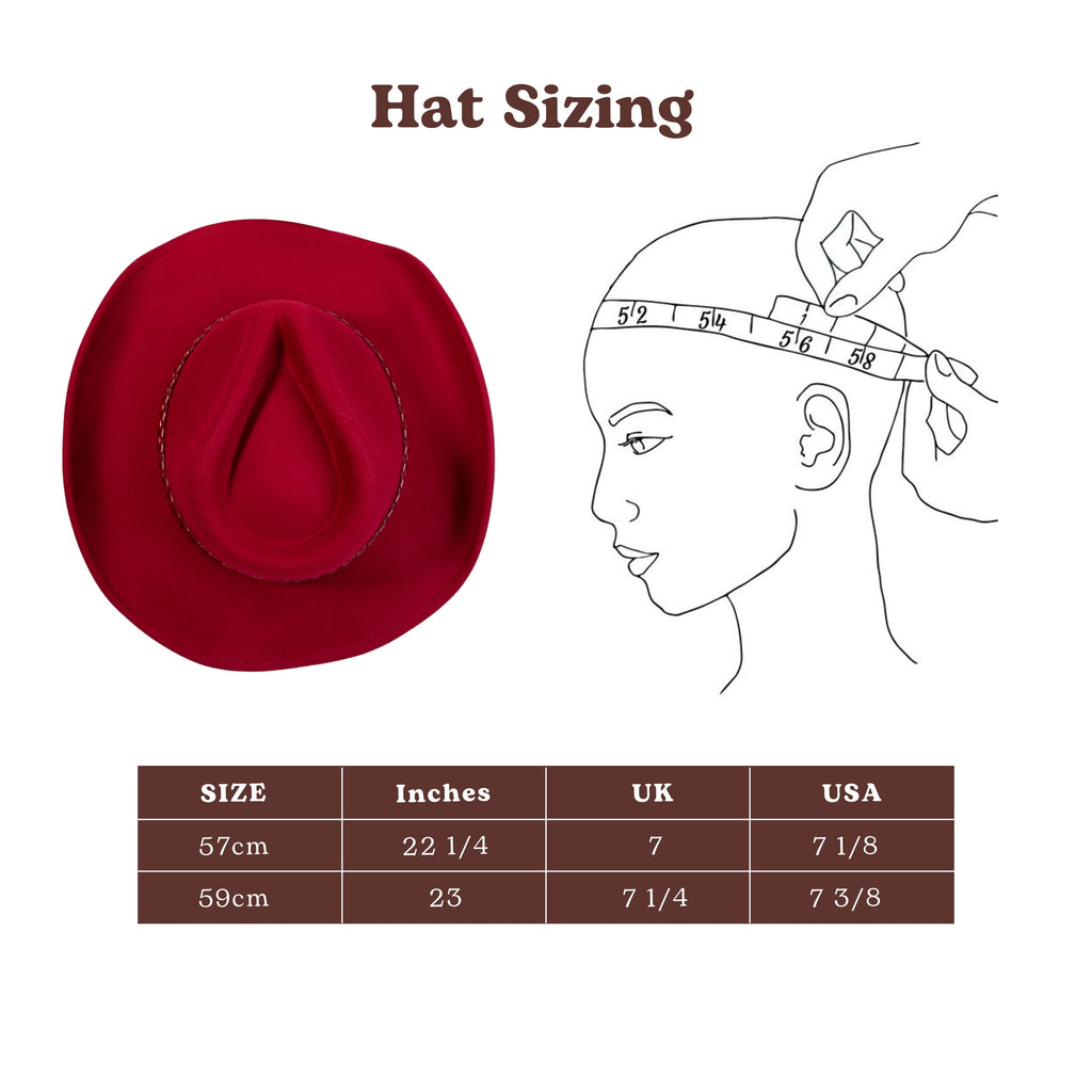 Outlaw Crimson Felt Cowboy Hat