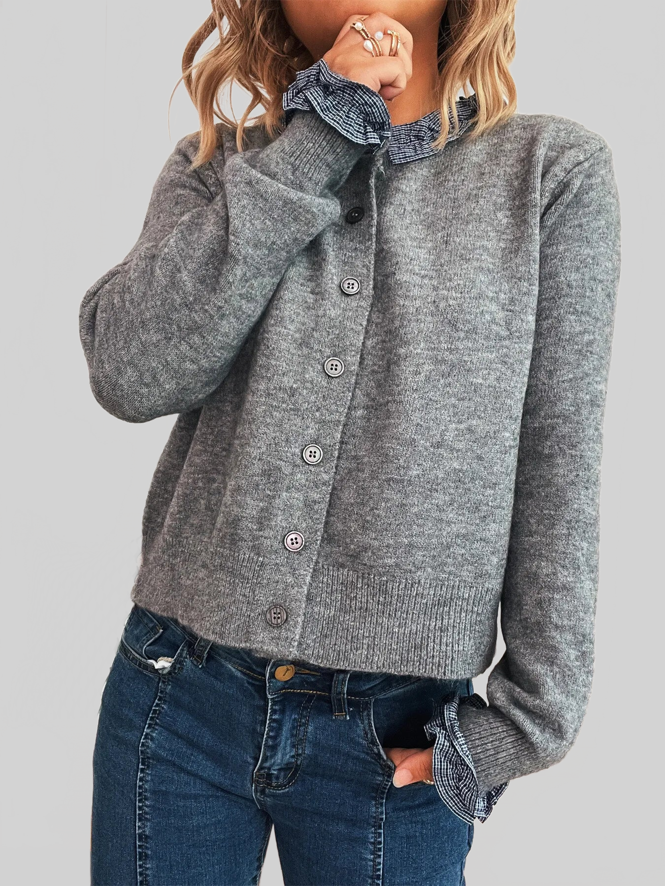 Button Up Long Sleeve Cardigan