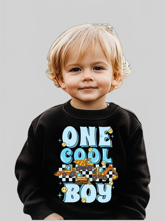 Toddler Boys One Cool Boy Long Sleeve Crewneck Sweatshirt