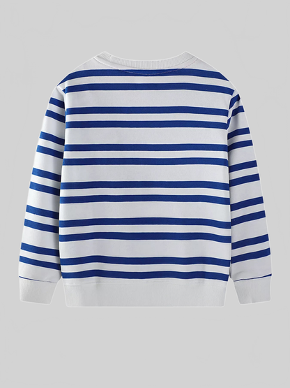 Toddler Boys Striped Animal Adventure Embroidered Sweatshirt