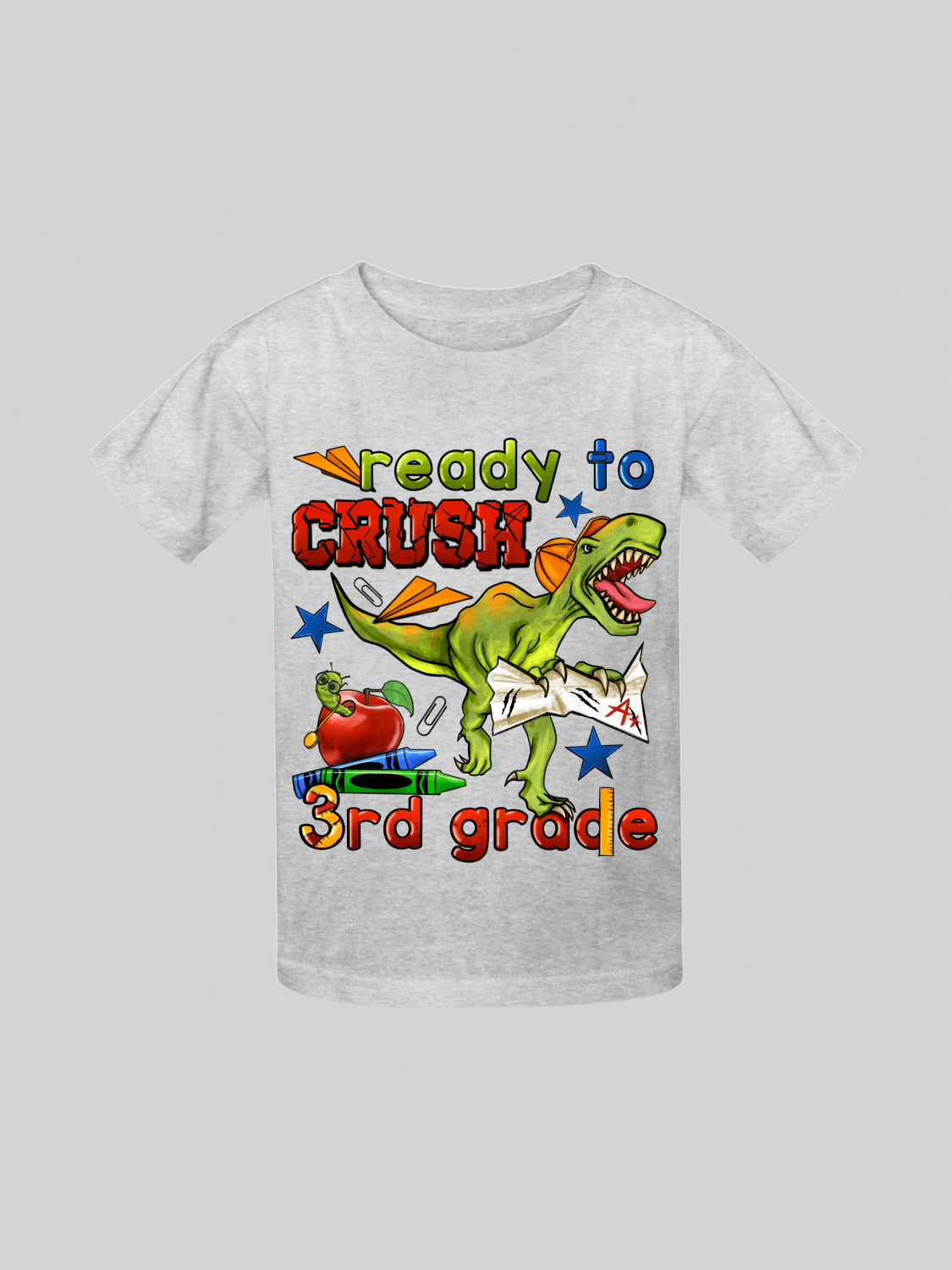 Boys Ready To Crush Third Grade Short Sleeve Tee Shirts for Back To School
