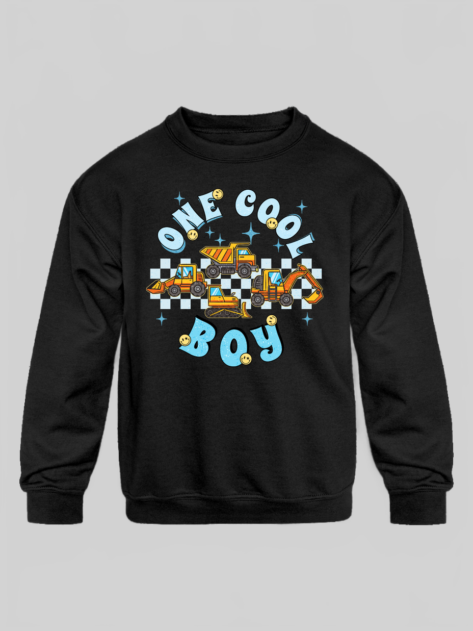 Boys One Cool Boy Long Sleeve Crewneck Sweatshirt