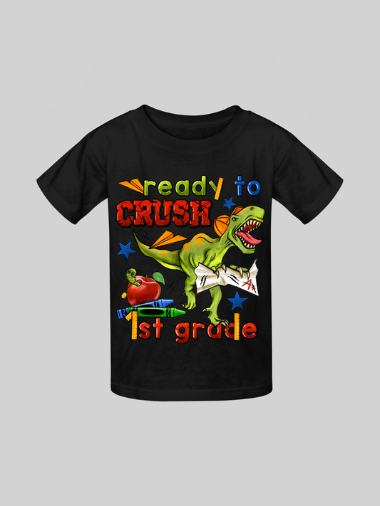 Boys Ready To Crush First Grade Short Sleeve Tee Shirts for Back To School