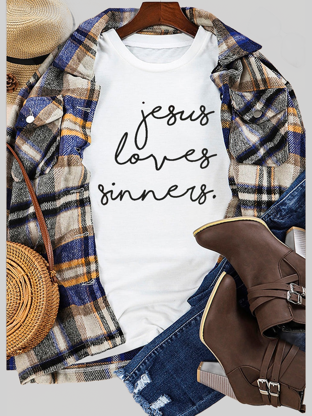 Women Letter Graphic Round Neck Short Sleeve T-Shirt