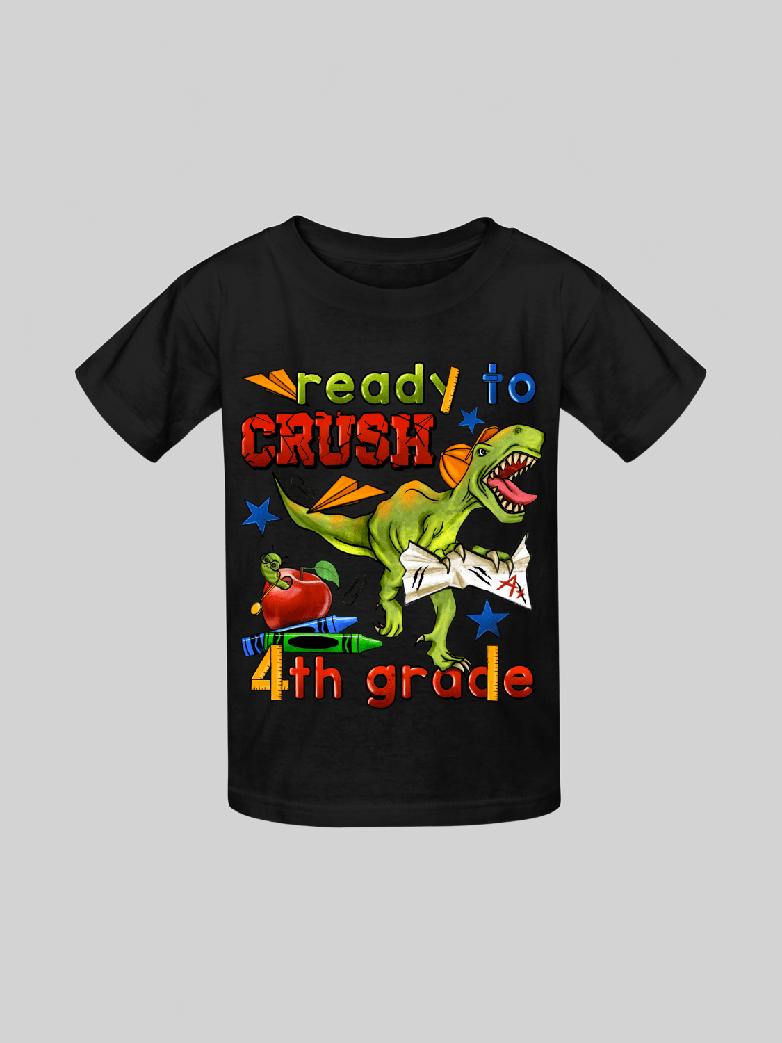 Boys Ready To Crush Fourth Grade Short Sleeve Tee Shirts for Back To School
