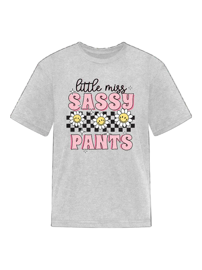 Girls Little Miss Sassy Pants Short Sleeve T-Shirt