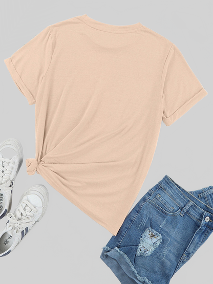 Women MAMA GIRL Round Neck Short Sleeve T-Shirt