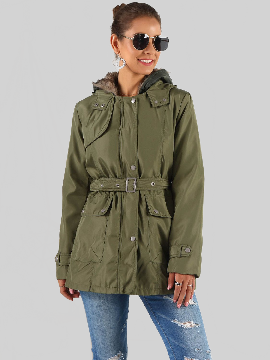 Ivy Lane Full Size Hooded Jacket with Detachable Liner (Three-Way Wear)