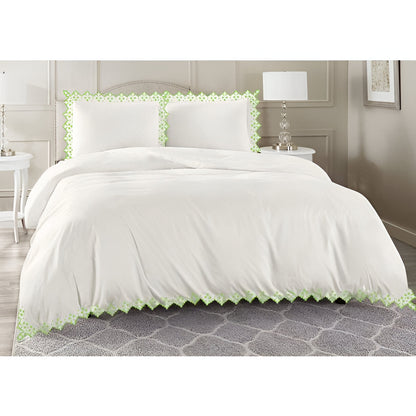 Elegant Flower Embroidered Duvet Cover Set