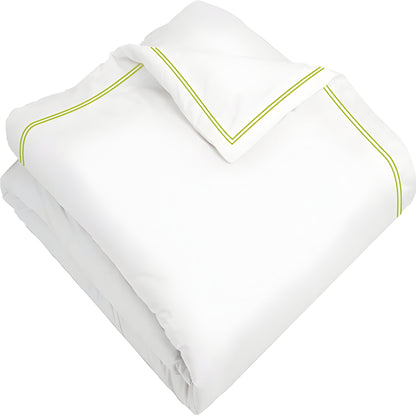 400TC Cotton Double Edge Embroidery Sateen Solid Duvet Cover Set