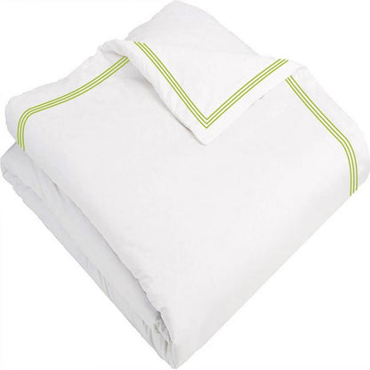 400TC Cotton Triple Edge Embroidery Sateen Solid Duvet Cover Set
