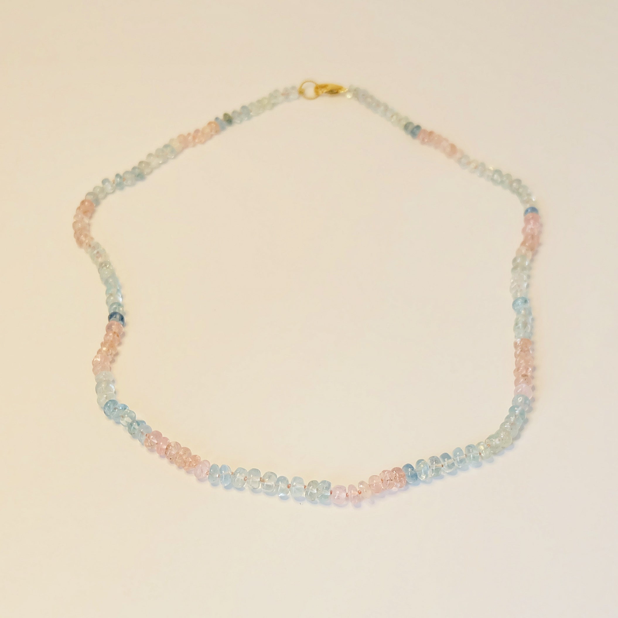 Aquamarine Rose Quartz Candy Necklace