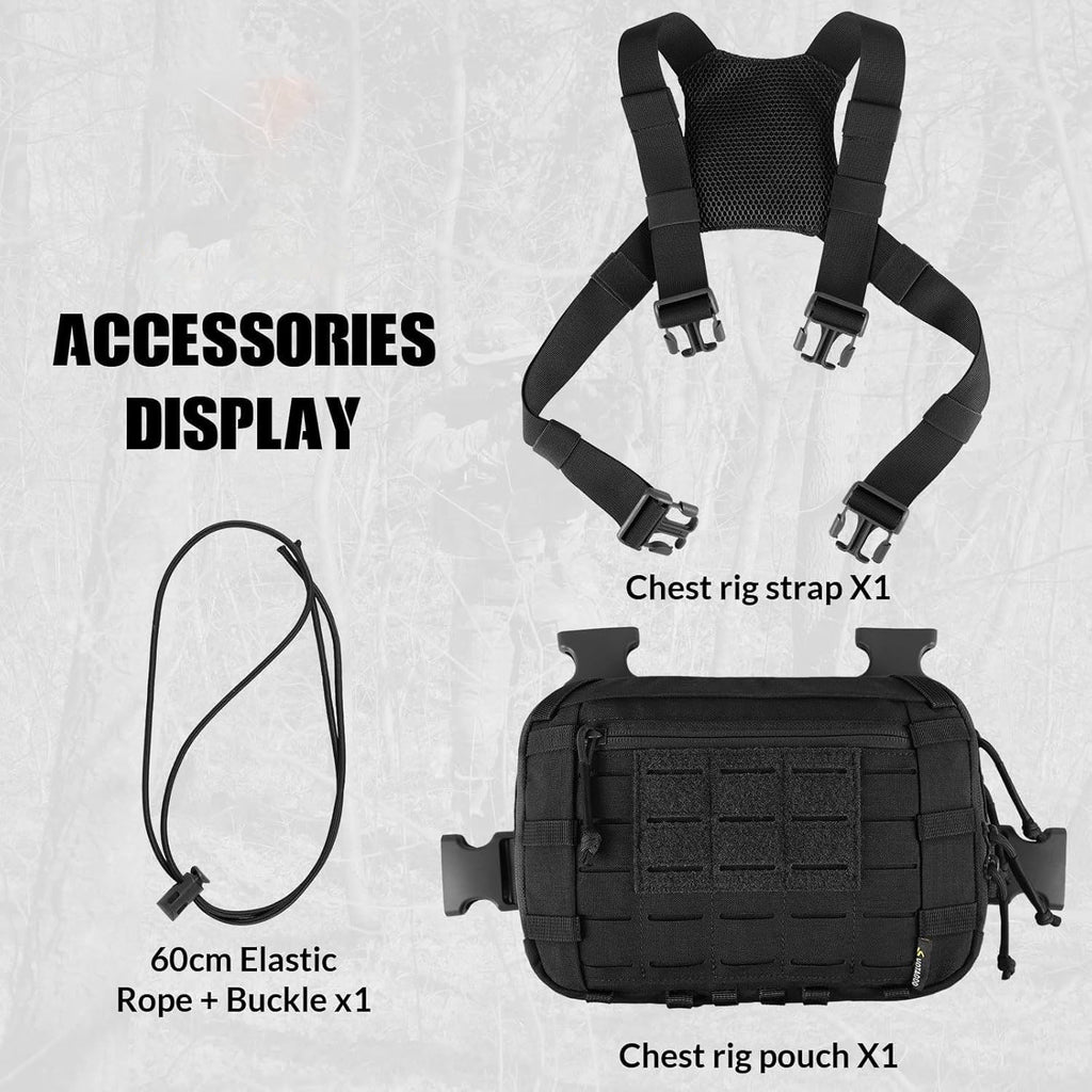 Votagoo Tactical Chest Pack EDC Chest Bag 2L Utility Molle Chest Rig Pouch
