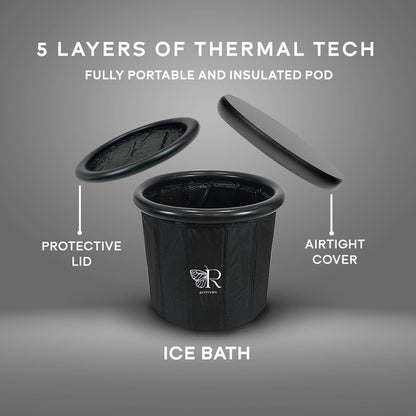 Portable Foldable Ice Bath Tub - Water Chiller Compatible Cold Plunge for Recovery and Wellness