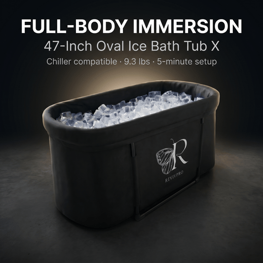 Portable Oval Ice Bath Tub X with Extra Length - Water Chiller Compatible Cold Plunge