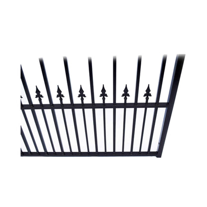 [12-18FT] Heavy-Duty Prague-Style Powder-Coated Galvanized Steel Dual Swing Driveway Gate (SAK48530)