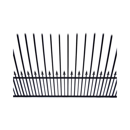 [12-18FT] Heavy-Duty Prague-Style Powder-Coated Galvanized Steel Dual Swing Driveway Gate (SAK48530)