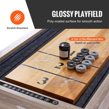 Premium 2-In-1 Shuffleboard Game Table Set With Bowling Combo (SAK81698)