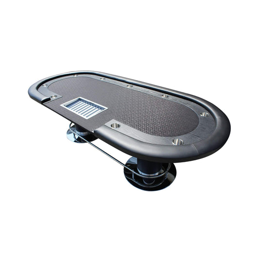 Premium 96-Inch Oval Poker Table With Racetrack And Chips Tray (SAK66823)