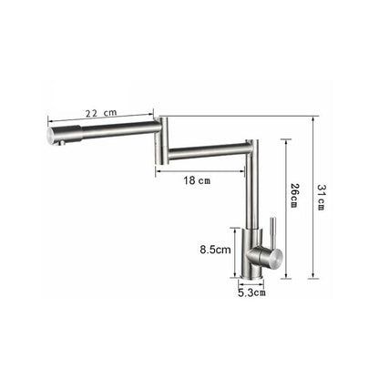Edison Single-Hole Retractable Folding Kitchen Sink Faucet