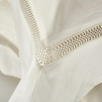 Warm White Lancelot Duvet Cover Set (Premium Egyptian Cotton) (Jacquard)