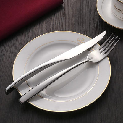Talia Shiny Silver Flatware 24-Piece Set