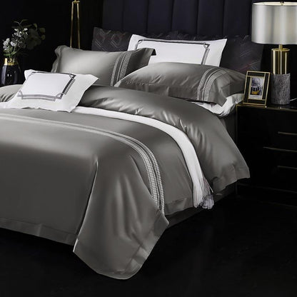 Evelyn High End Embroidered 1000TC Duvet Cover Set Long Staple Egyptian Cotton