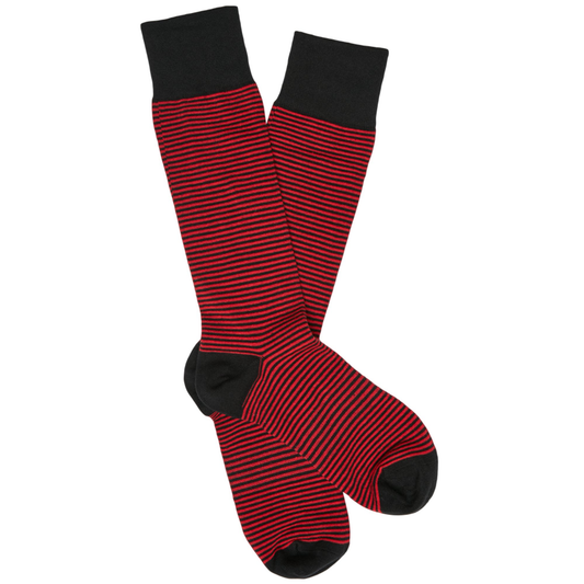 Red and Black - Mini Stripe Socks