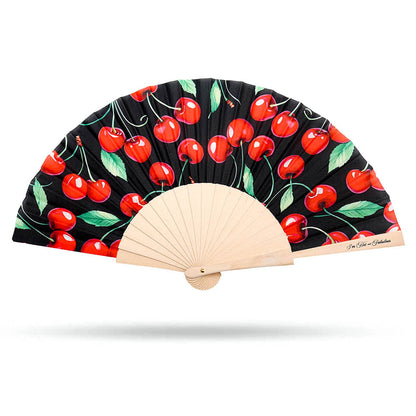 Red Cherries Hand Fan