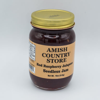 Seedless Red Raspberry Jalapeño Jam (18 oz) | Amish Country Store