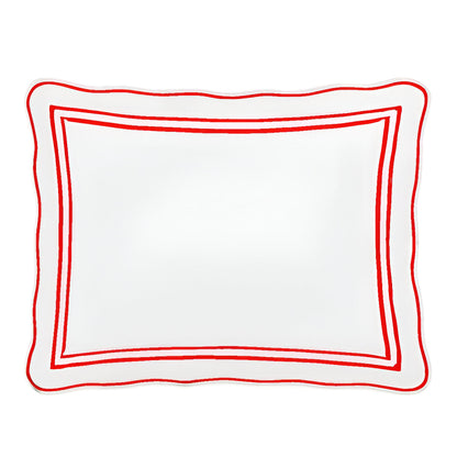 400TC Wavy Embroidery & Border Cotton Sateen Solid Duvet Cover Set
