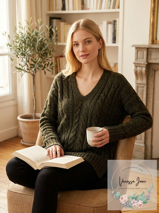 Love By Design Juniors Oversize Cable Pullover Sweater, Olive, Size Medium