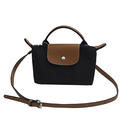 Retro fashion versatile women's bag, shoulder crossed, carrying high-end nylon dumpling bag