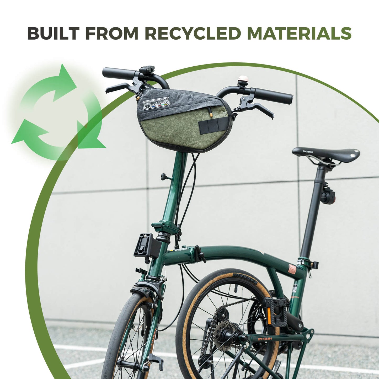 ROAD TO SKY Recycled Tire Bike Handlebar Bag - 2.5L