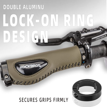 Bike Handle Grips Ergonomics Design Soft Gel Dual Lock