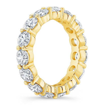 5.00 CTW Created Moissanite Eternity Band in 14k Gold Overlay – Round Cut Classic Ring