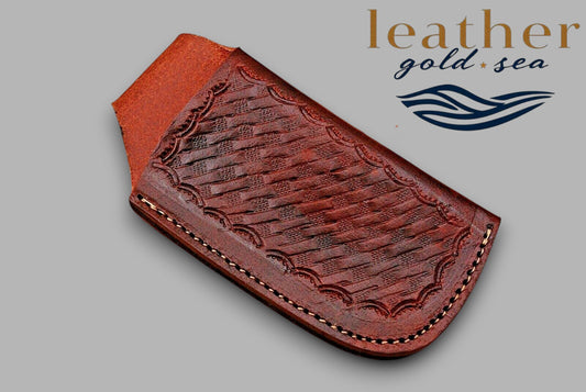 Leather Case for Pocket Knife – Handmade Brown
