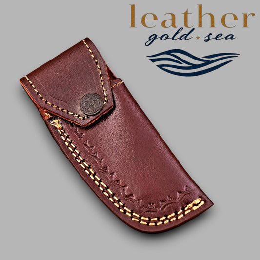 Folding Knife Leather Sheath – Brown & Handmade