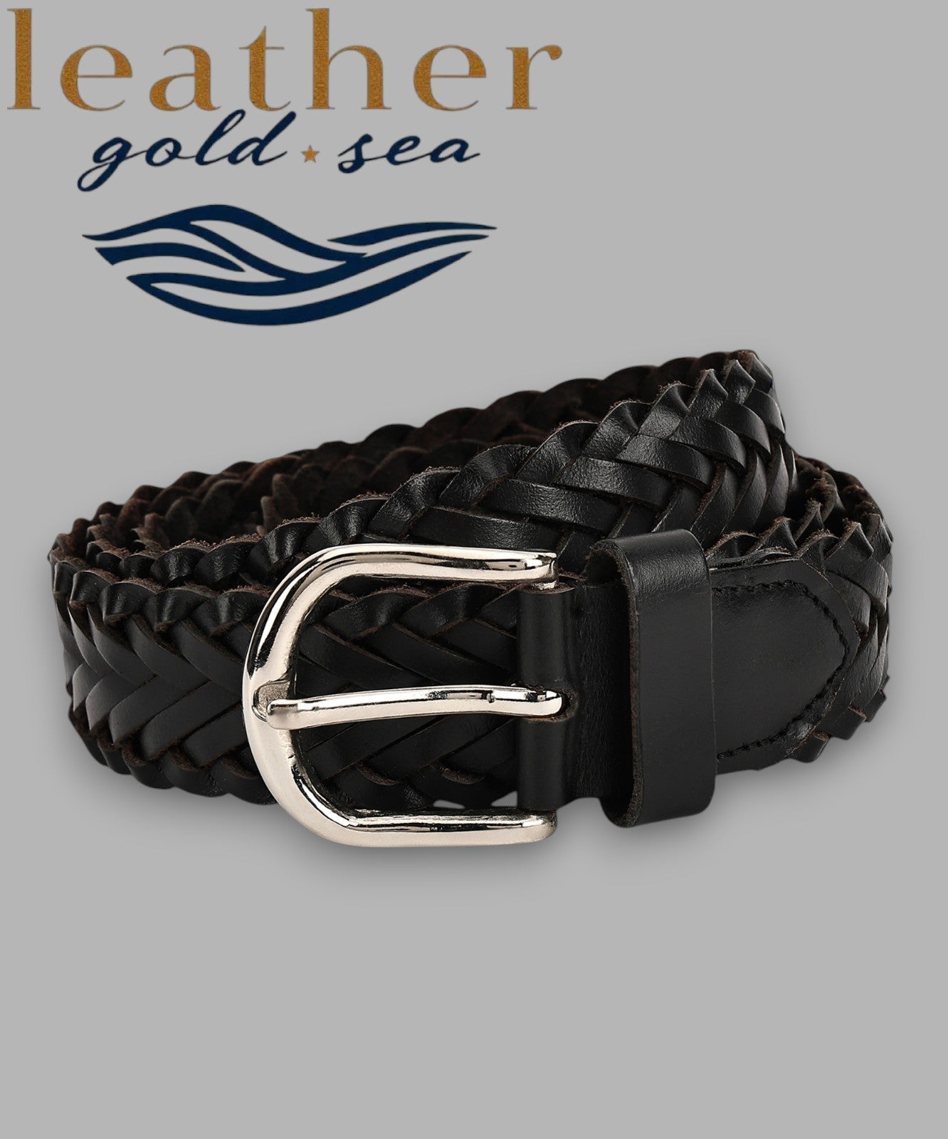 Braided Leather Belt – Dark Brown, All Sizes Brown Belt