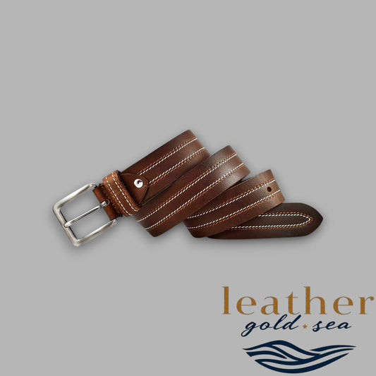 Brown Leather Belts for Men - 100% genuine leather