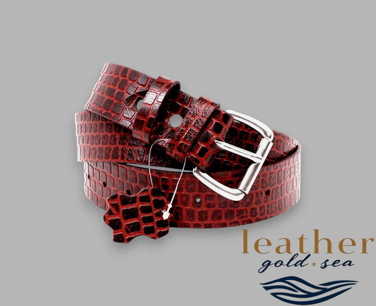 Italian Leather Belts for Men – Red & Black