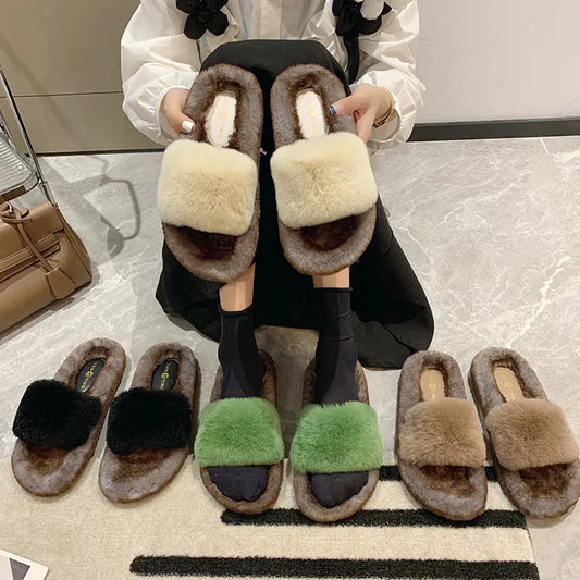 Niche Flat Versatile Casual Mao Slippers Design Sense