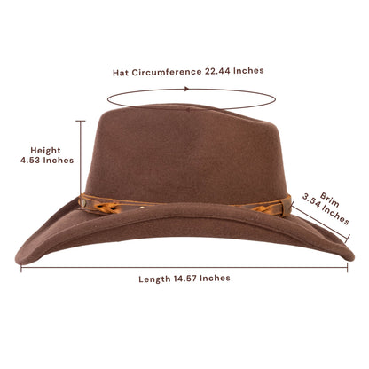Saddle Brown Felt Cowboy Hat