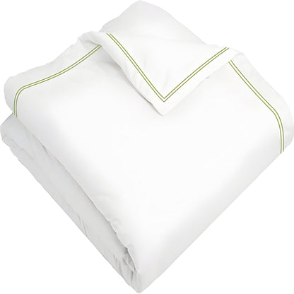 400TC Cotton Double Edge Embroidery Sateen Solid Duvet Cover Set