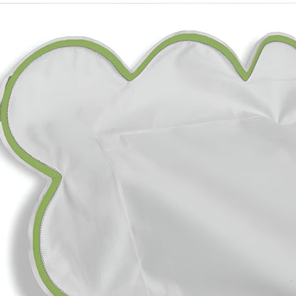 400TC Cotton Scallop Embroidery Sateen Solid Duvet Cover Set