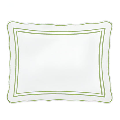 400TC Wavy Embroidery & Border Cotton Sateen Solid Duvet Cover Set