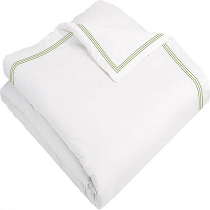 400TC Cotton Triple Edge Embroidery Sateen Solid Duvet Cover Set