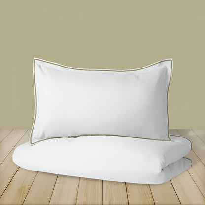 400TC Embroidery Cotton Sateen Solid Duvet Cover Set