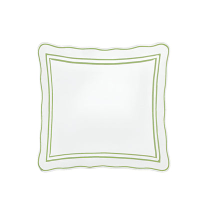400TC Wavy Embroidery & Border Cotton Sateen Solid Duvet Cover Set