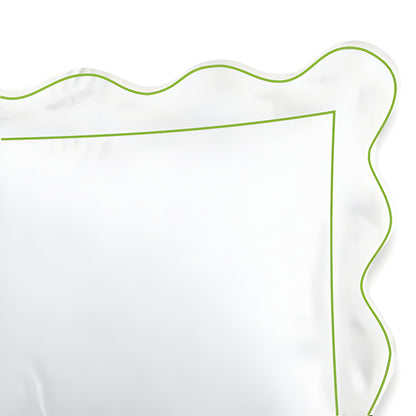 400TC Cotton Scallop Embroidery & Border Sateen Solid Duvet Cover Set